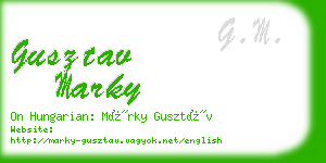 gusztav marky business card